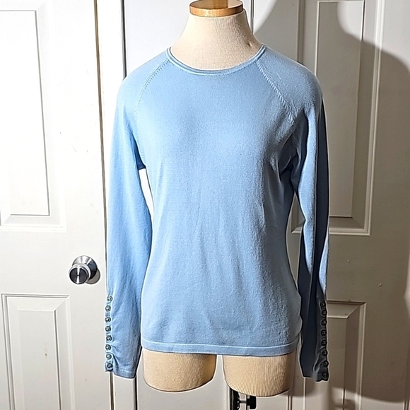 J.MCLAUGHLIN, lightweight sweater.  Blue size is nosmall to‎ medium. - Picture 1 of 9